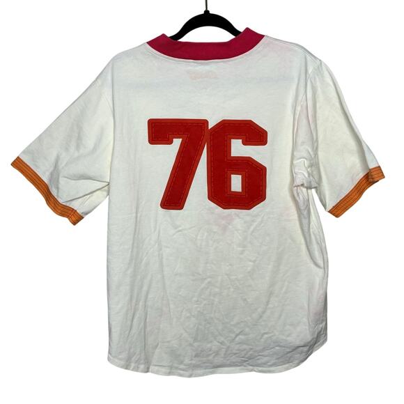 Budweiser White Red Button Up Baseball Short Sleeve Top Cotton USA Men Large L - Picture 8 of 14